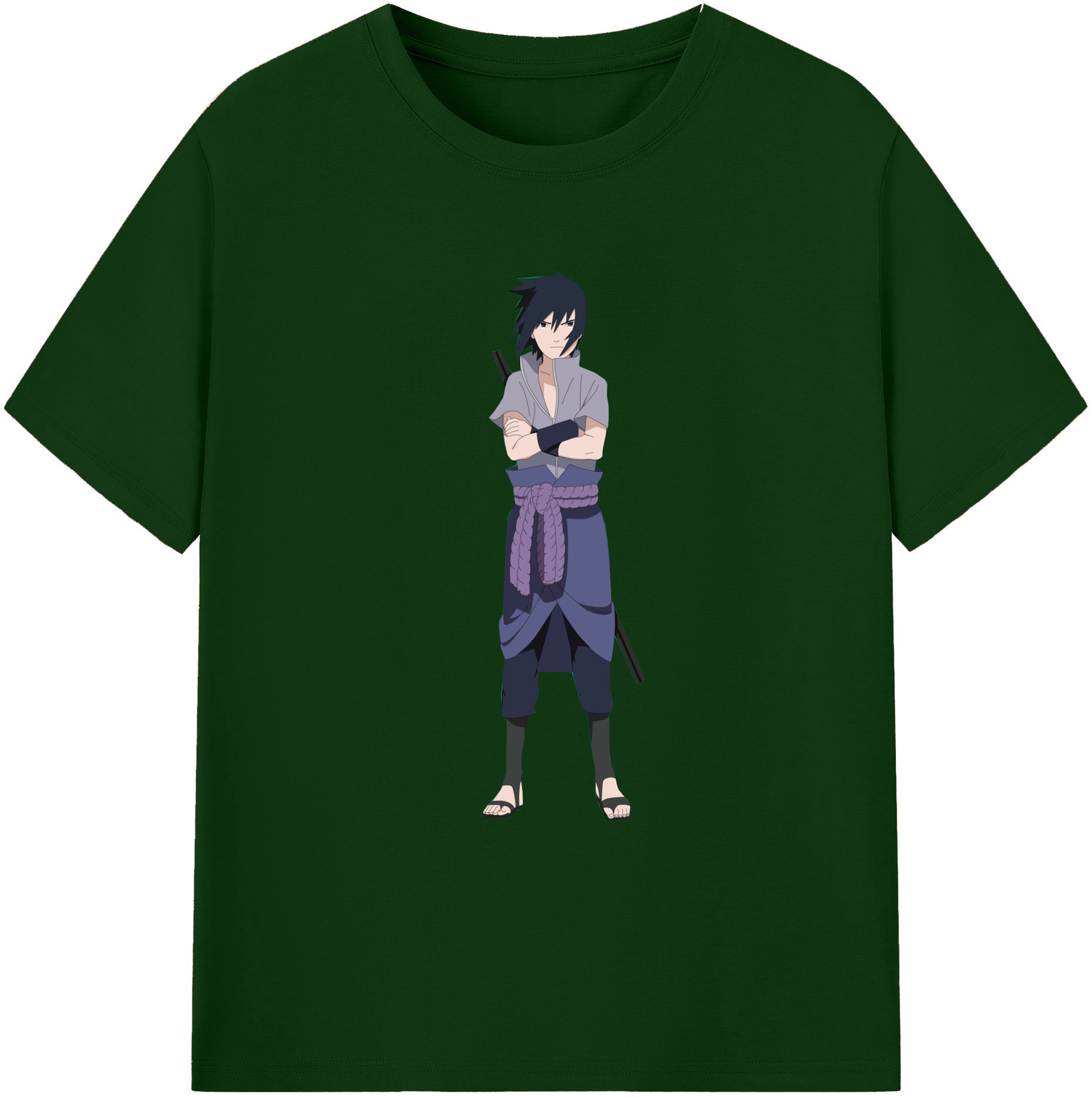 （画像用） NARUTO -ナルト- うちは サスケ Uchiha Sasuke 綿100％半袖Tシャツ（フロントプリント）